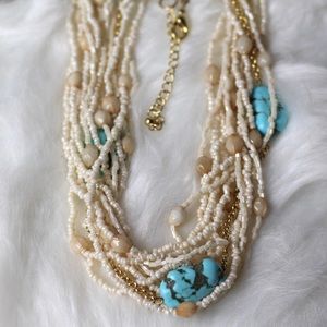 Turquoise & Ivory Chunky Necklace